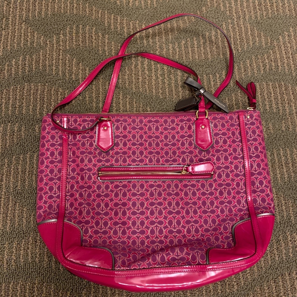 Purple/pink/gold Coach bag EUC
